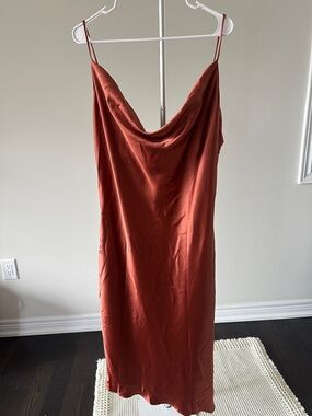 Petal & Pup Rust Asymmetrical Slip Dress